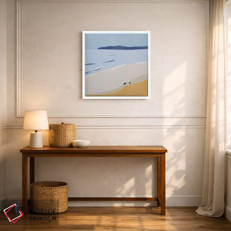 تابلو مینیمال مرغان دریایی در ساحل اثر لیتل باور - D4W