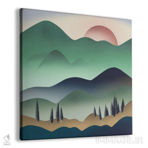 تابلو مینیمال تپه طلایی اثر لیتل باور - نمای پرسپکتیو محصول