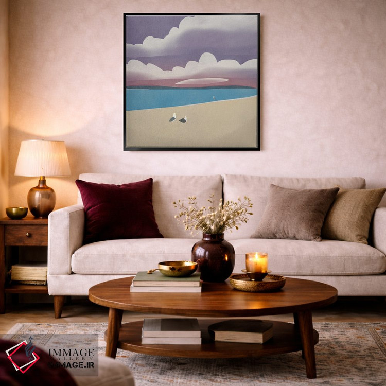 تابلو مینیمال سه مرغ دریایی اثر لیتل باور - D4B