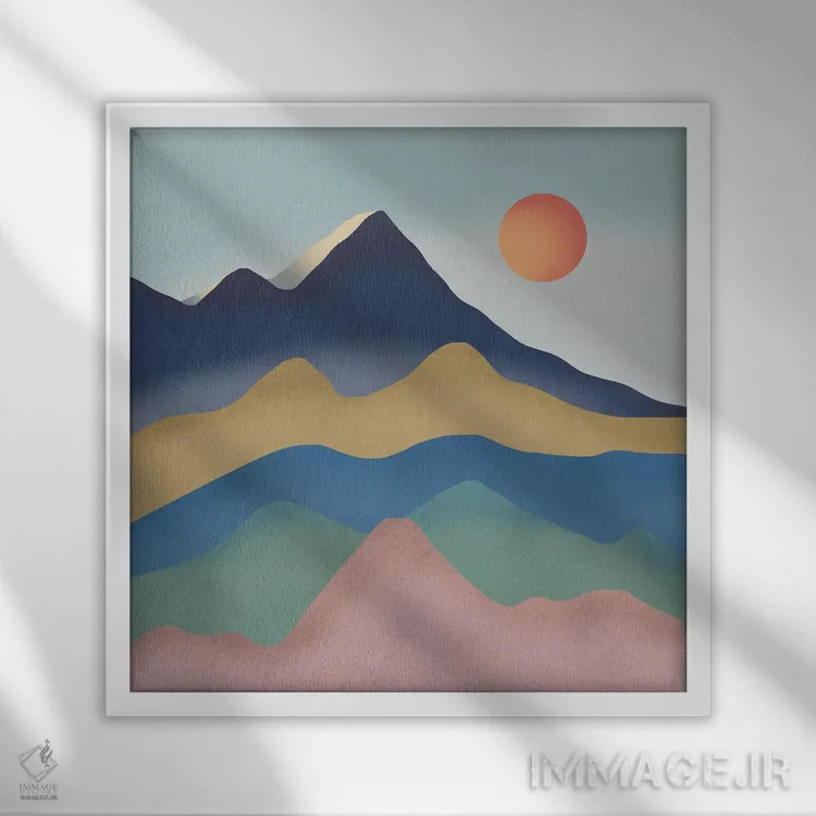 تابلو مینیمال سیاره فانتزی اثر لیتل باور - نمای قابدار سفید