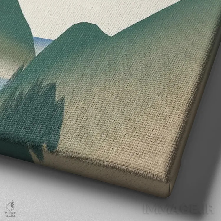 تابلو مینیمال کوه خاکستری اثر لیتل باور - نمای نزدیک بافت بوم