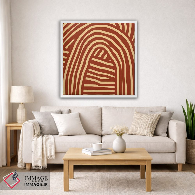 تابلو انتزاعی نوار قهوه ای اثر لیتل باور - D2W