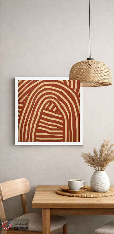 تابلو انتزاعی نوار قهوه ای اثر لیتل باور - D4W