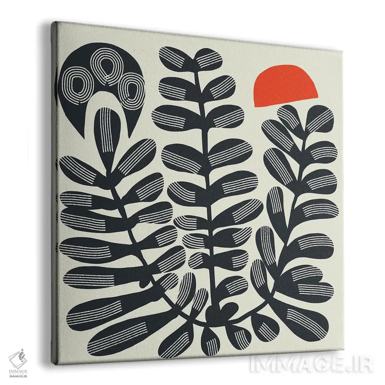 تابلو انتزاعی گیاه سه سر بوهو اثر لیتل باور - نمای پرسپکتیو محصول