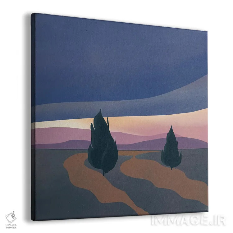 تابلو مینیمال ابر سنگین عصر اثر لیتل باور - نمای پرسپکتیو محصول