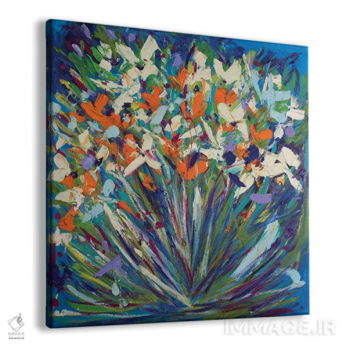 تابلو انتزاعی کارهای گل کاری فرفکس اثر شالیمار لگاسپی - نمای پرسپکتیو محصول