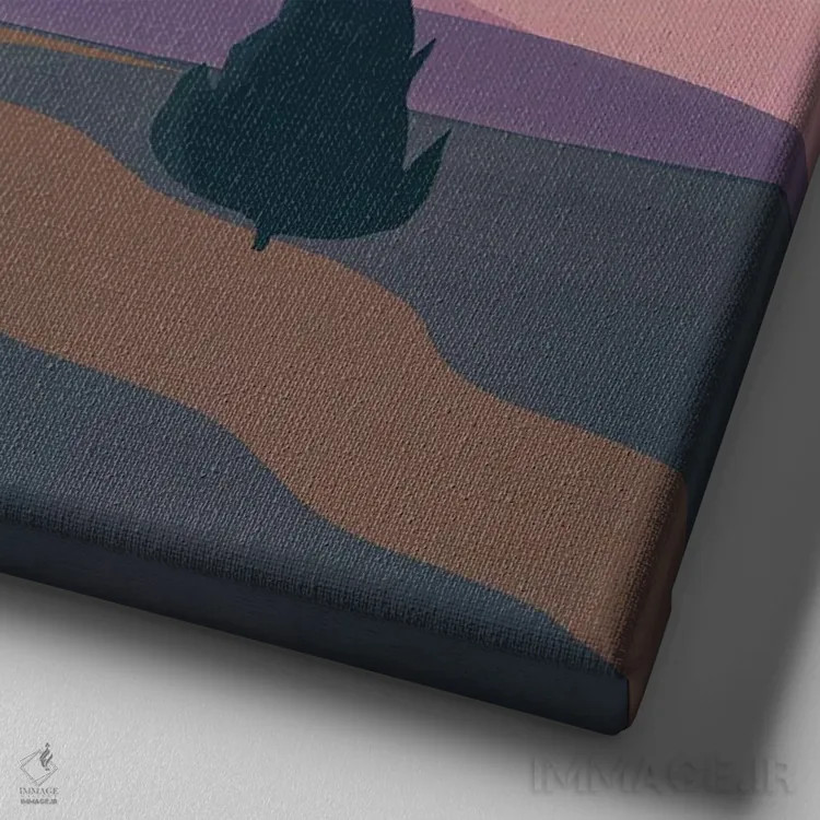 تابلو مینیمال ابر سنگین عصر اثر لیتل باور - نمای نزدیک بافت بوم