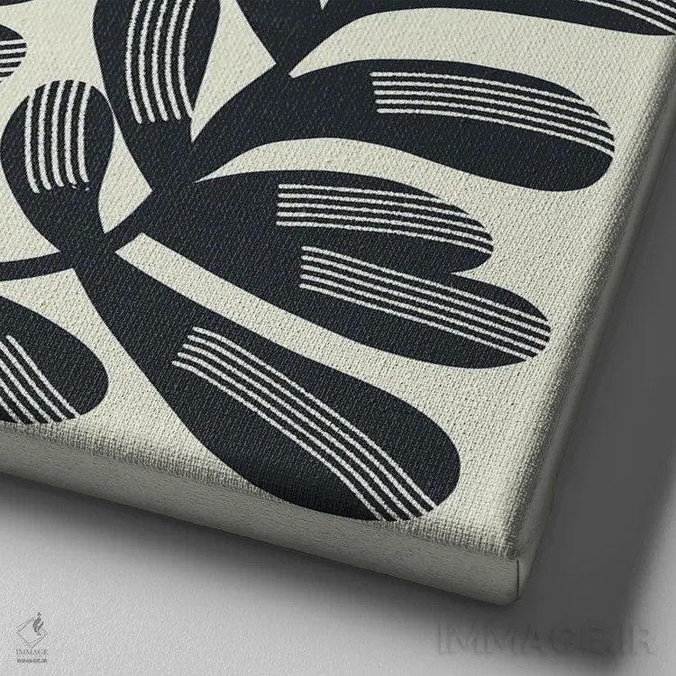 تابلو انتزاعی گیاه سه سر بوهو اثر لیتل باور - نمای نزدیک بافت بوم