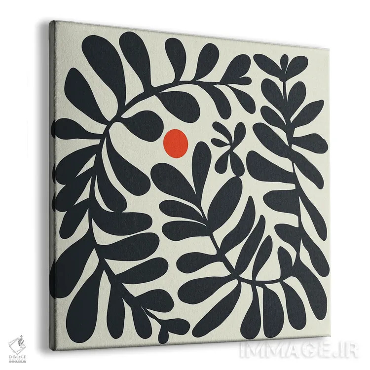 تابلو انتزاعی گیاه بوهمی در مربع اثر لیتل باور - نمای پرسپکتیو محصول