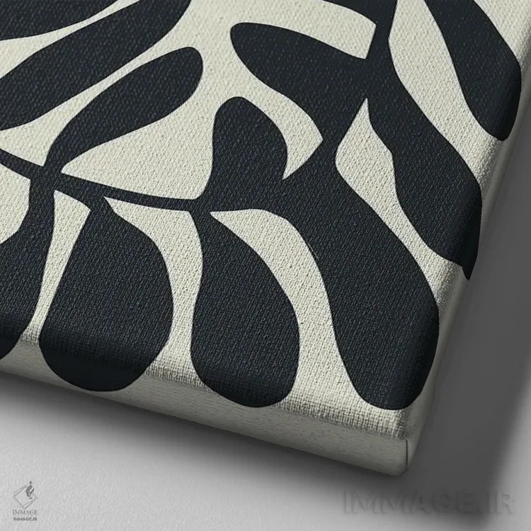 تابلو انتزاعی گیاه بوهمی در مربع اثر لیتل باور - نمای نزدیک بافت بوم