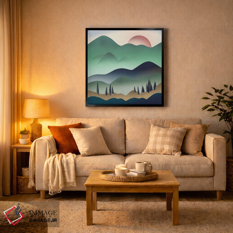 تابلو مینیمال تپه طلایی اثر لیتل باور - D3B