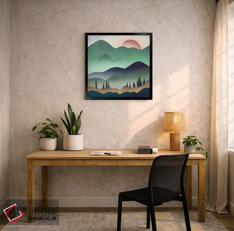 تابلو مینیمال تپه طلایی اثر لیتل باور - D6B