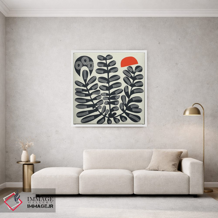 تابلو انتزاعی گیاه سه سر بوهو اثر لیتل باور - D1W