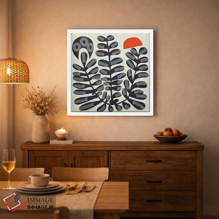 تابلو انتزاعی گیاه سه سر بوهو اثر لیتل باور - D3W