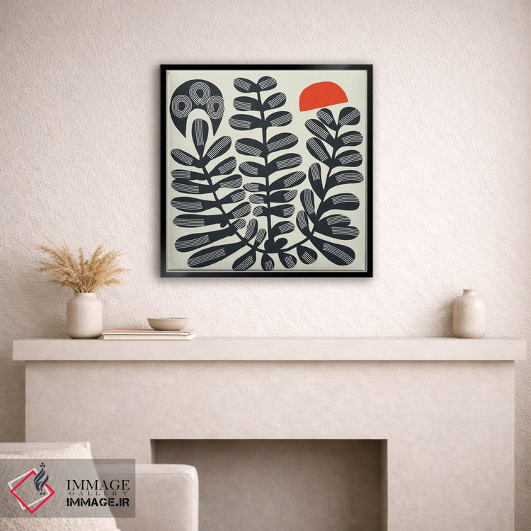 تابلو انتزاعی گیاه سه سر بوهو اثر لیتل باور - D2B