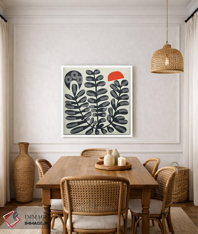 تابلو انتزاعی گیاه سه سر بوهو اثر لیتل باور - D5W