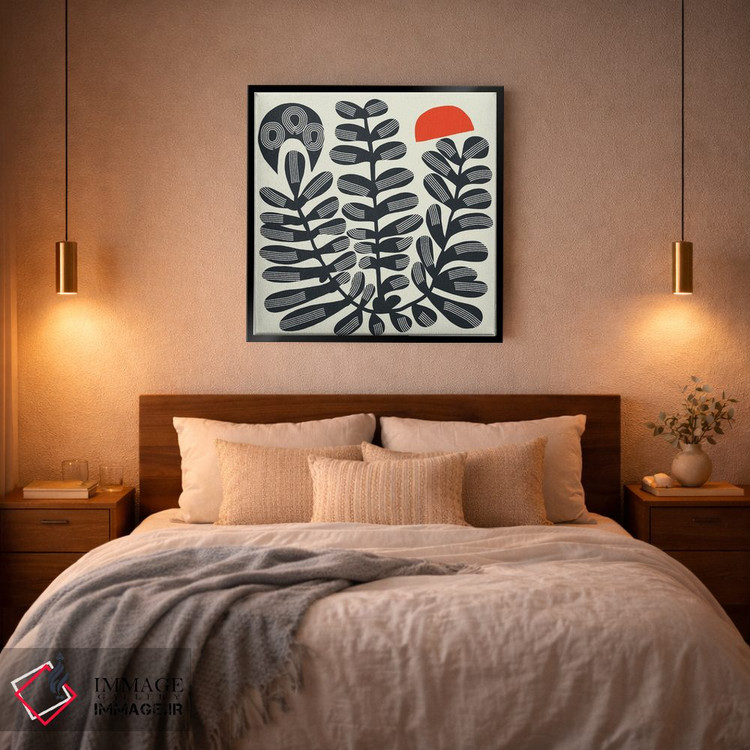 تابلو انتزاعی گیاه سه سر بوهو اثر لیتل باور - D4B