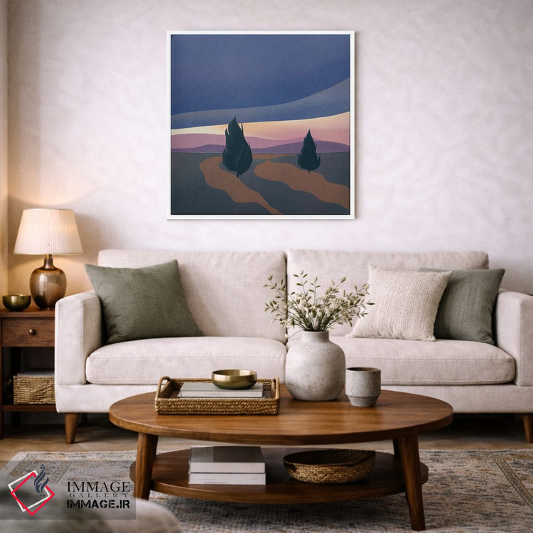 تابلو مینیمال ابر سنگین عصر اثر لیتل باور - D2W