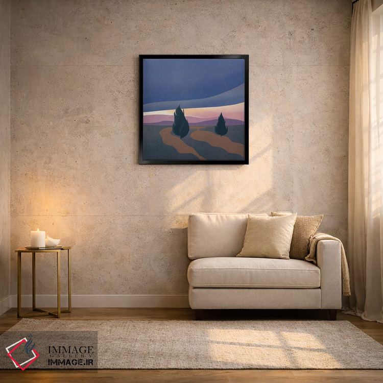 تابلو مینیمال ابر سنگین عصر اثر لیتل باور - D3B