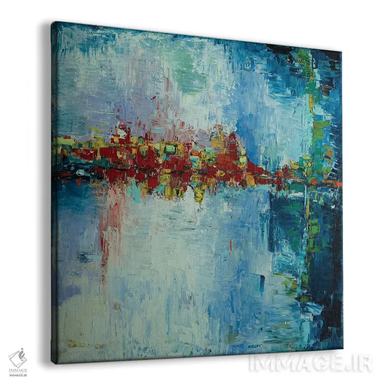 تابلو انتزاعی رالی از پشت شیشه بارانی خودرو اثر شالیمار لگاسپی - نمای پرسپکتیو محصول