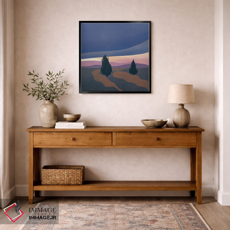 تابلو مینیمال ابر سنگین عصر اثر لیتل باور - D6B