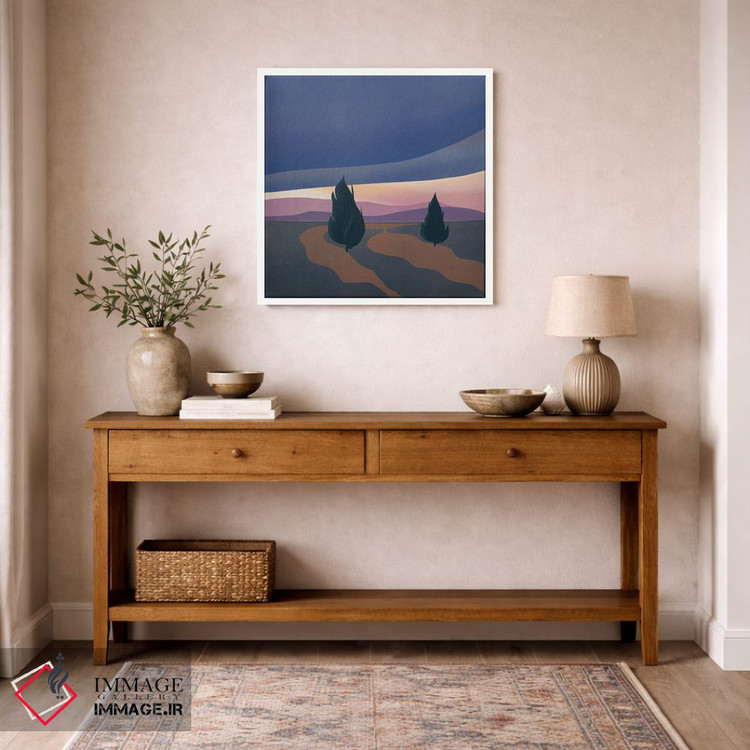 تابلو مینیمال ابر سنگین عصر اثر لیتل باور - D4W