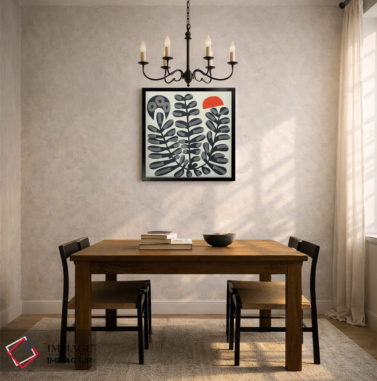 تابلو انتزاعی گیاه سه سر بوهو اثر لیتل باور - D6B