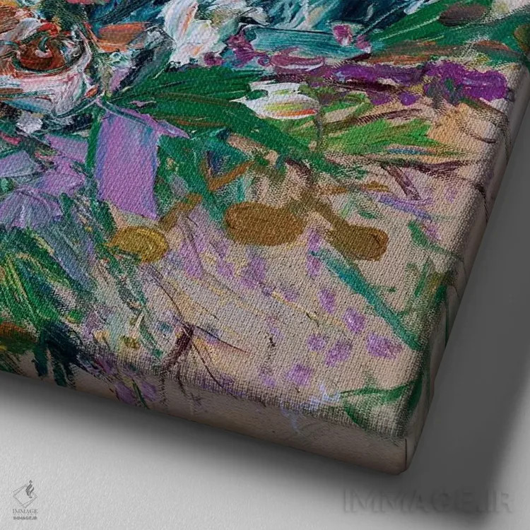 تابلو انتزاعی رزهای وداع اثر شالیمار لگاسپی - نمای نزدیک بافت بوم