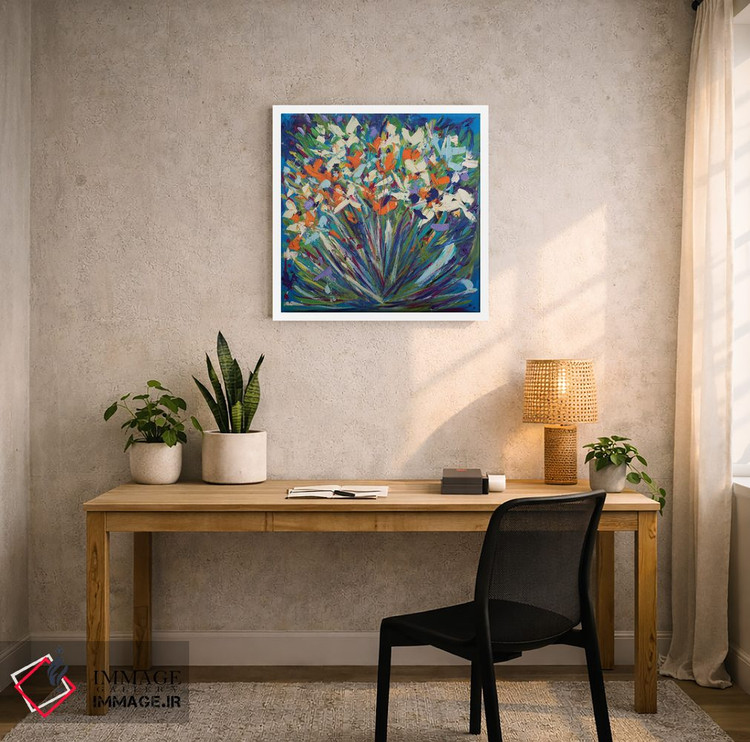 تابلو انتزاعی کارهای گل کاری فرفکس اثر شالیمار لگاسپی - D4W