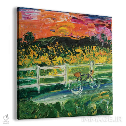 تابلو انتزاعی غروب بر مسیر رودخانه نیوس اثر شالیمار لگاسپی - نمای پرسپکتیو محصول