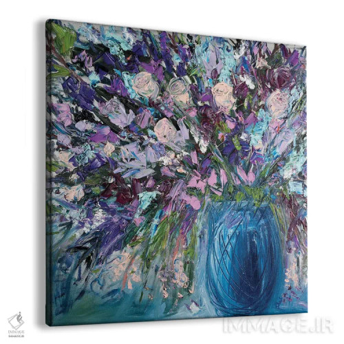 تابلو انتزاعی رزهای ابریشمی اثر شالیمار لگاسپی - نمای پرسپکتیو محصول