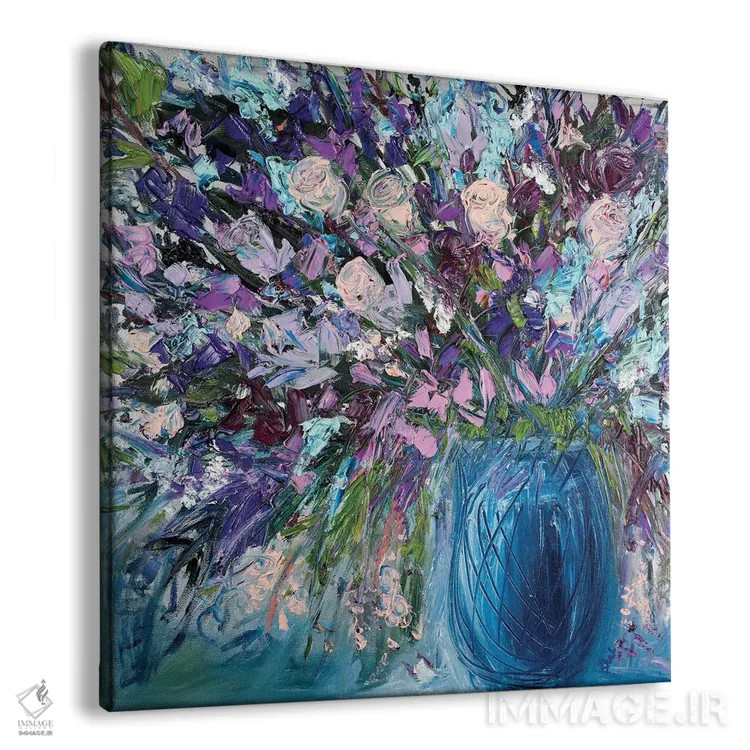 تابلو انتزاعی رزهای ابریشمی اثر شالیمار لگاسپی - نمای پرسپکتیو محصول