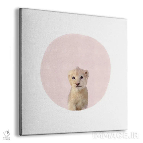 تابلو مدرن بچه ببر صورتی اثر لیا استراتسما - نمای پرسپکتیو محصول