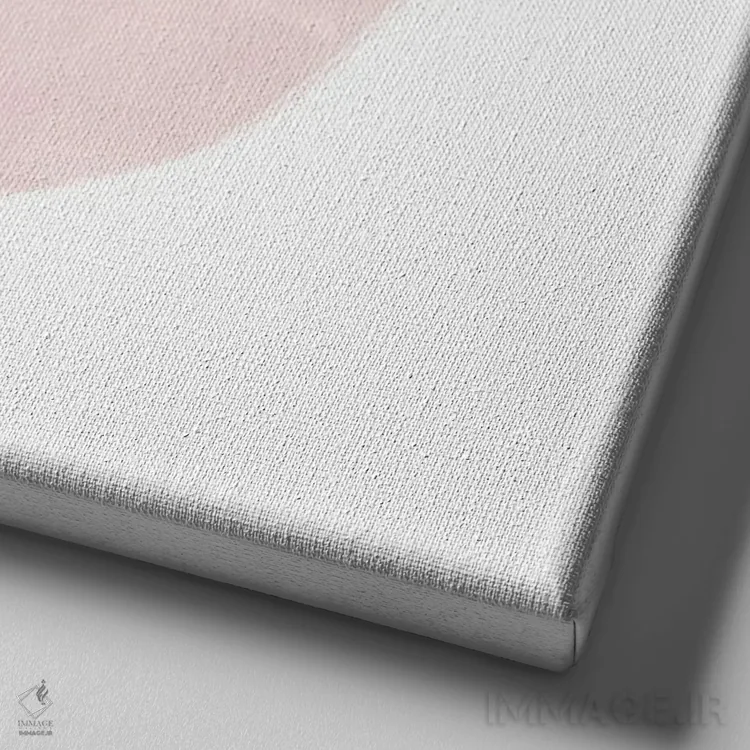 تابلو مدرن ببر سفید کوچک با رنگ صورتی اثر لیا استراتسما - نمای نزدیک بافت بوم