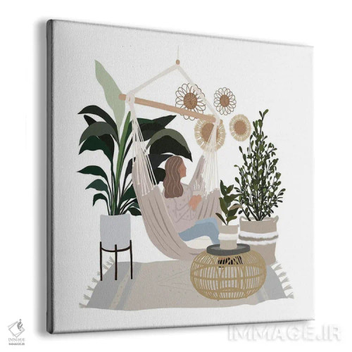 تابلو دکوراتیو خانم گیاه دوست اثر لیا استراتسما - نمای پرسپکتیو محصول
