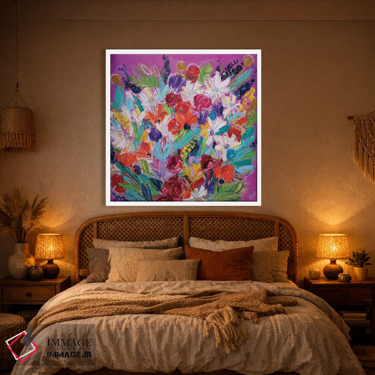 تابلو انتزاعی دسته گل راشل اثر شالیمار لگاسپی - D1W