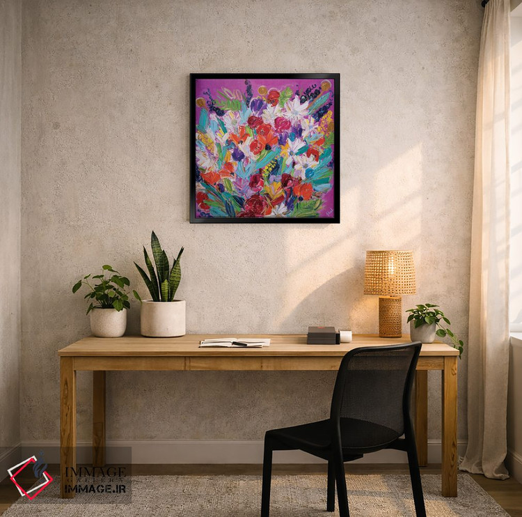 تابلو انتزاعی دسته گل راشل اثر شالیمار لگاسپی - D4B