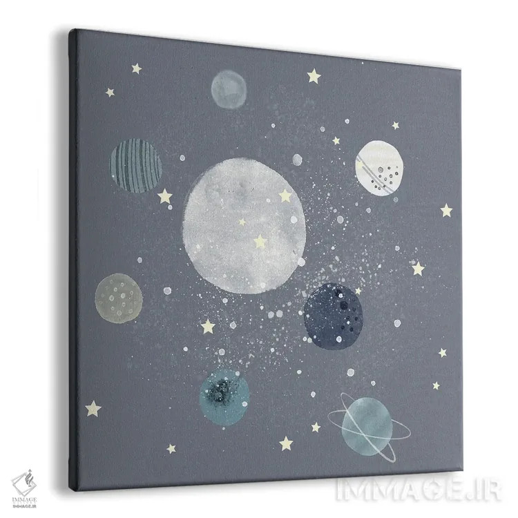 تابلو دکوراتیو سیارات فضایی اثر لیا استراتسما - نمای پرسپکتیو محصول