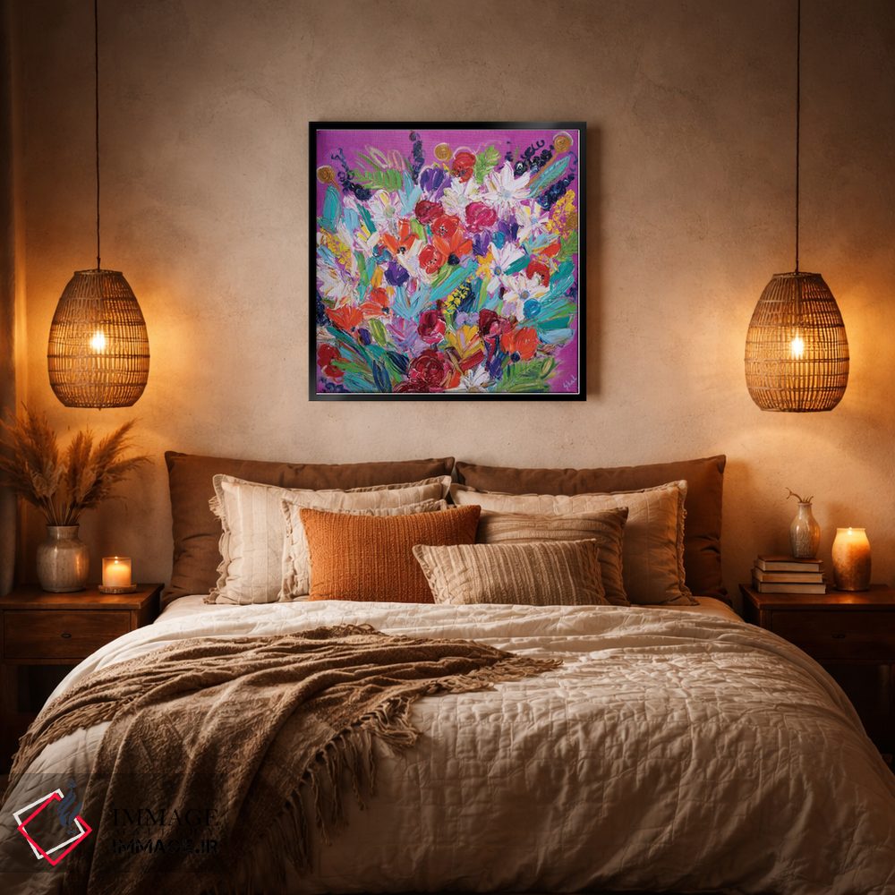 تابلو انتزاعی دسته گل راشل اثر شالیمار لگاسپی - D5B