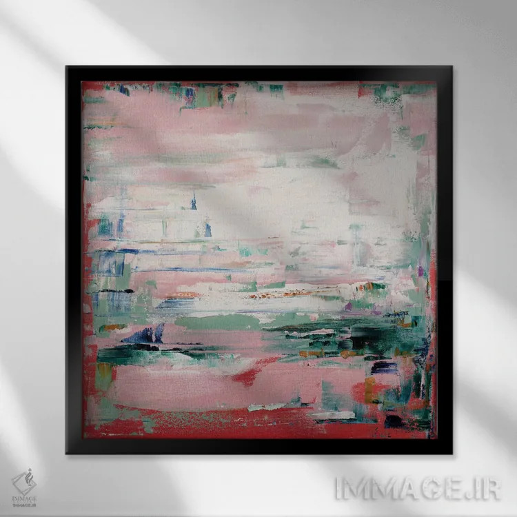 تابلو انتزاعی خیال پردازی در مرجان اثر شالیمار لگاسپی - نمای قابدار مشکی