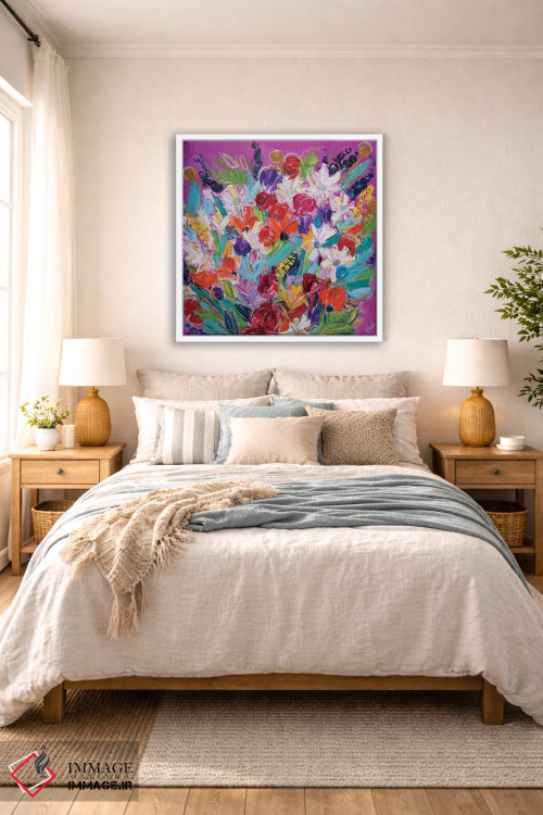 تابلو انتزاعی دسته گل راشل اثر شالیمار لگاسپی - D3W