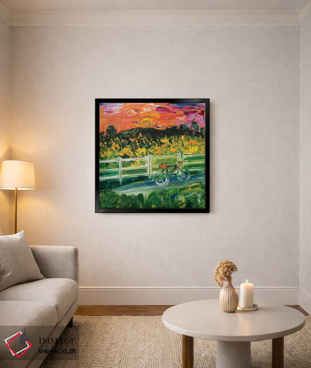 تابلو انتزاعی غروب بر مسیر رودخانه نیوس اثر شالیمار لگاسپی - D2B