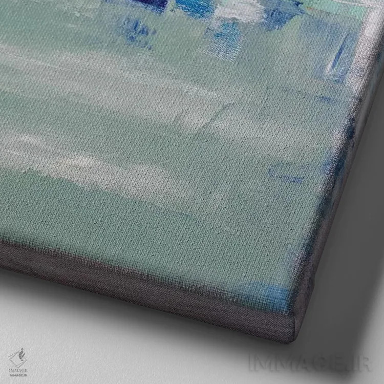 تابلو مینیمال خیال پردازی در نقره ای اثر شالیمار لگاسپی - نمای نزدیک بافت بوم