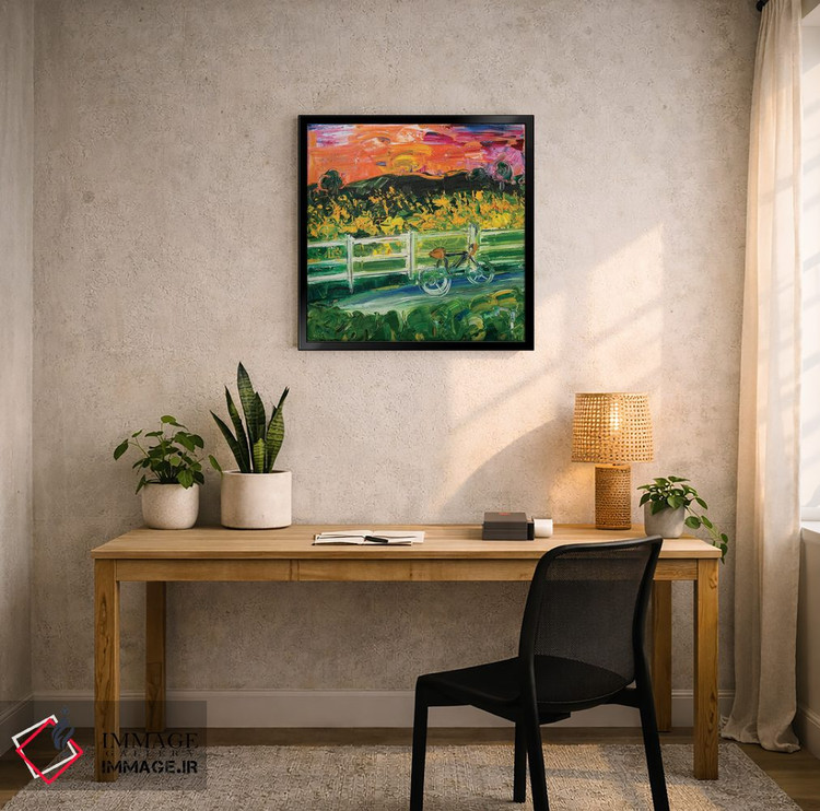 تابلو انتزاعی غروب بر مسیر رودخانه نیوس اثر شالیمار لگاسپی - D5B