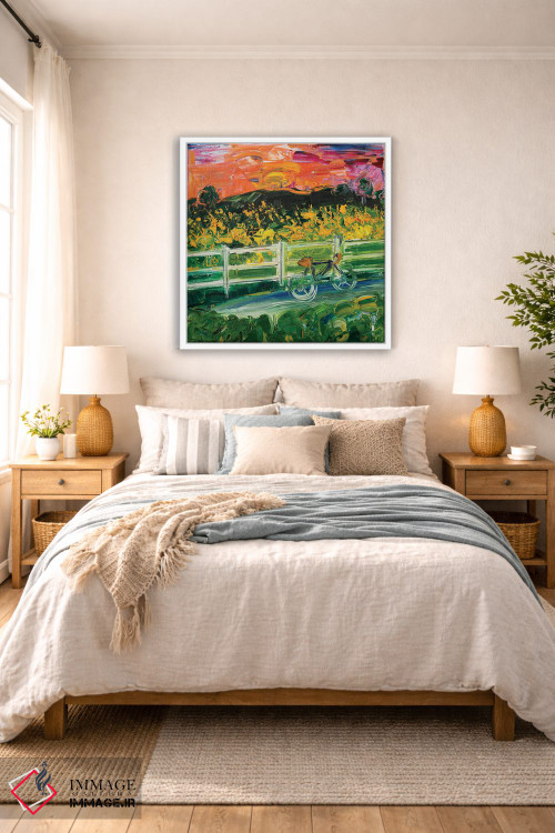 تابلو انتزاعی غروب بر مسیر رودخانه نیوس اثر شالیمار لگاسپی - D4W