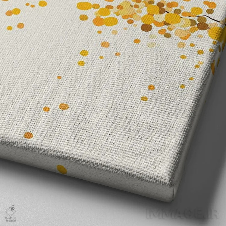 تابلو مینیمال برگ های پاییزی اثر لیا استراتسما - نمای نزدیک بافت بوم