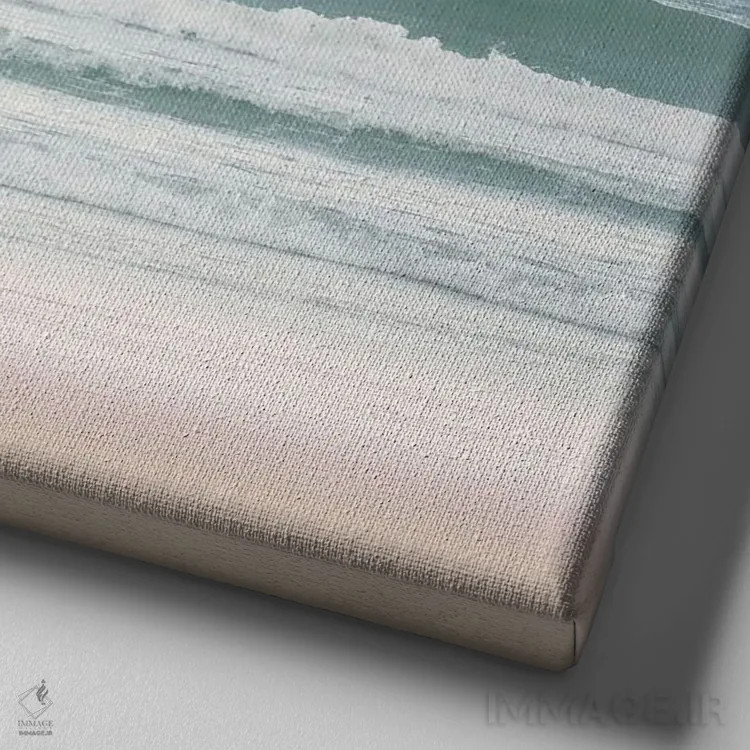 تابلو دکوراتیو ساحل صورتی با پرندگان دوم اثر لیا استراتسما - نمای نزدیک بافت بوم