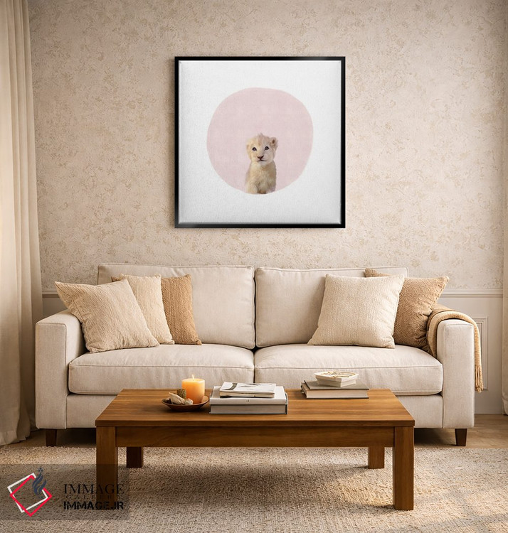 تابلو مدرن بچه ببر صورتی اثر لیا استراتسما - D5B