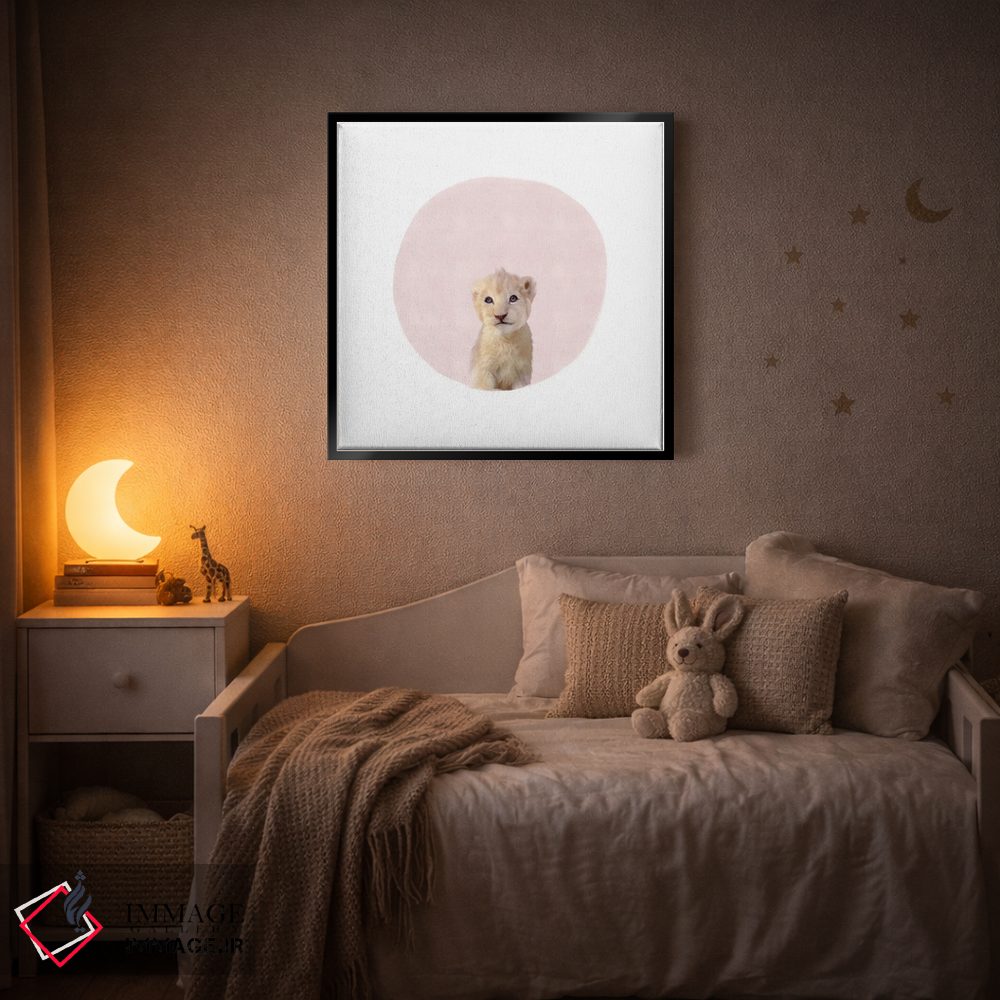 تابلو مدرن بچه ببر صورتی اثر لیا استراتسما - D6B