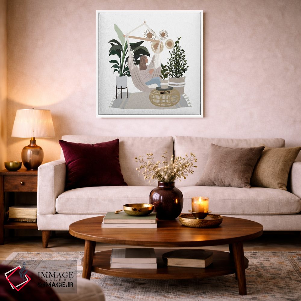 تابلو دکوراتیو خانم گیاه دوست اثر لیا استراتسما - D2W